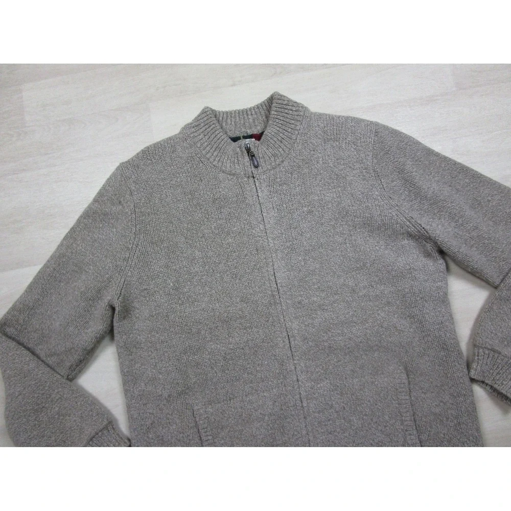 L.L.Bean Classic Ragg Lambswool Cardigan Sweater Men's (XXL) Flannel Lined Zip